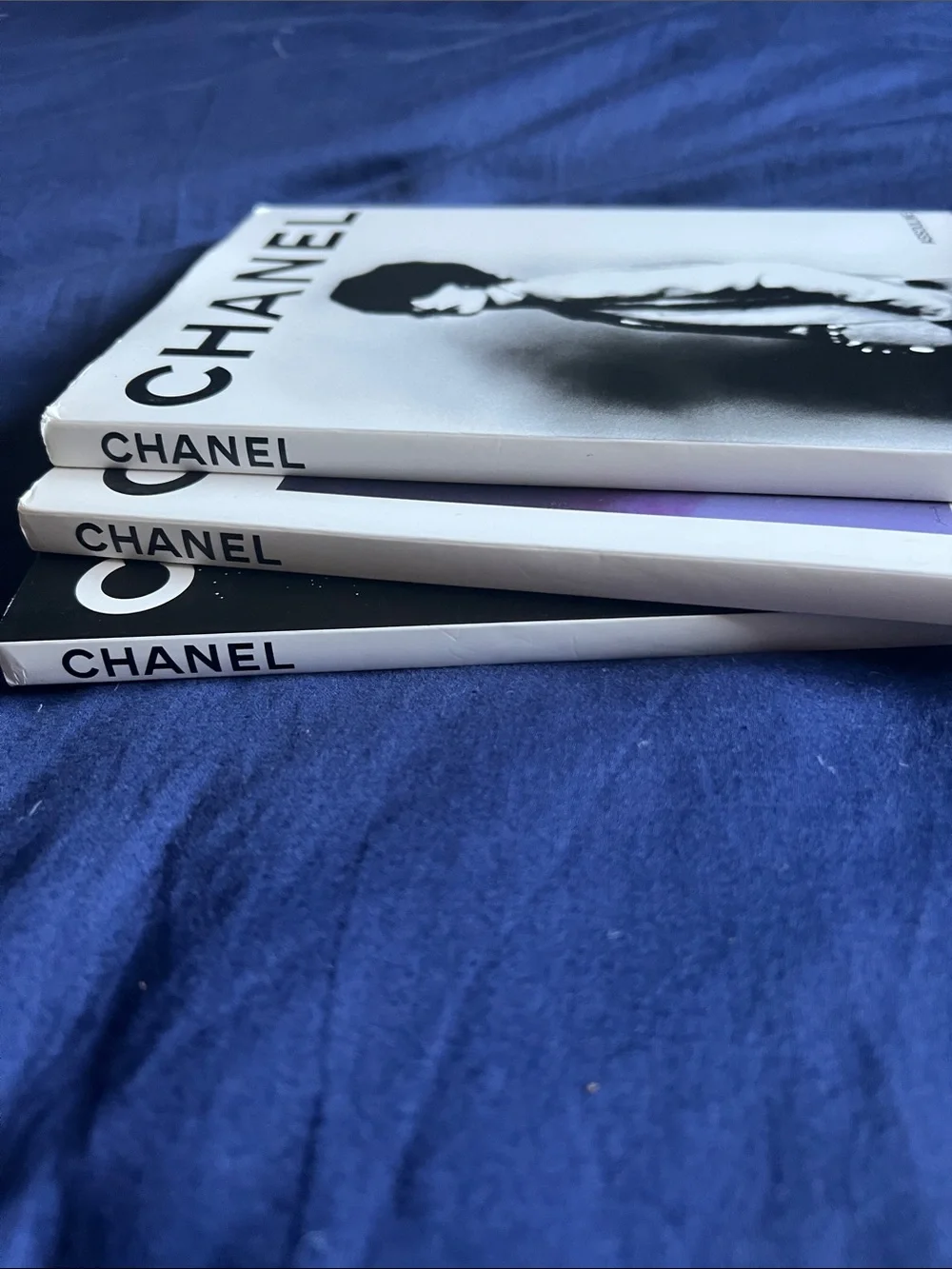 CHANEL Black White and Purple Coffee Table Book Set